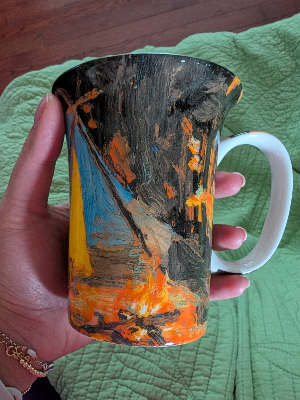 Tom Thompson Abstract Campfire Ceramic Mug - Orange & Blue